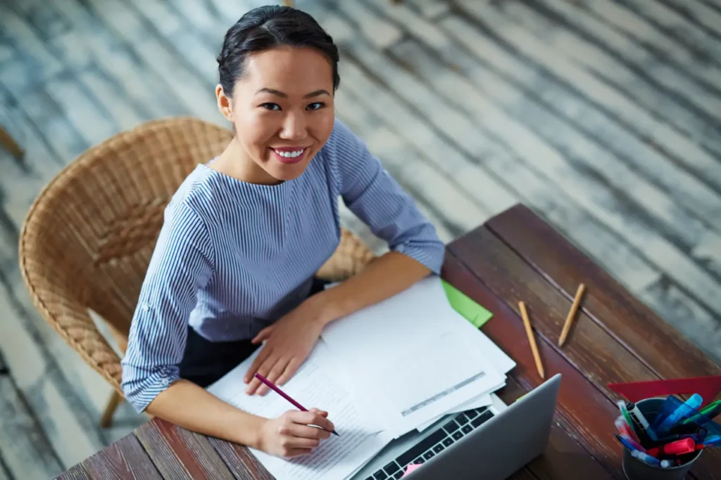 Woman working at desk